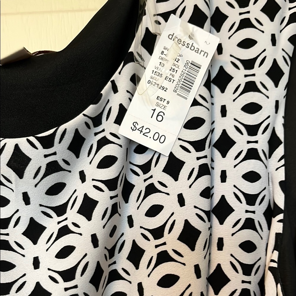 Dress Barn Black and White Sleeveless Sheath Dress - Picture 3 of 8